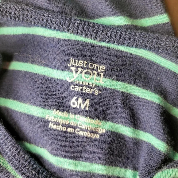 Carter's Baby Boy 6m 6 months Cotton Striped Bodysuit Bundle Orange Blue NWOT - Picture 9 of 12